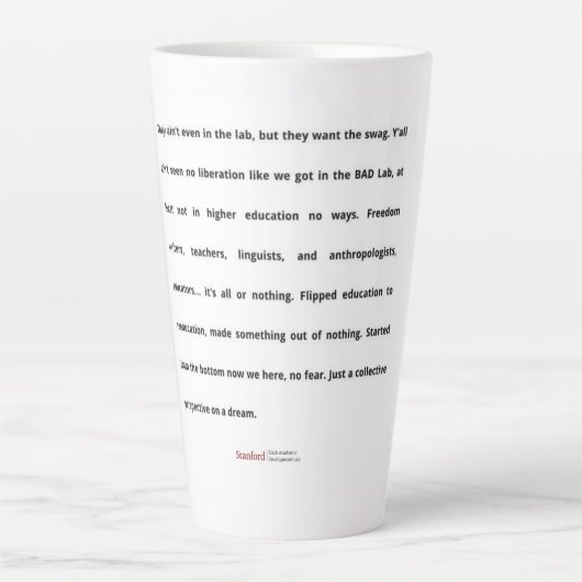 Stanford BAD Lab - Poème de groupe Latte Mug (Devant)