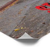 Stanford University in Autumn with Red Letters  Poster (Hoek)