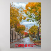 Stanford University in Autumn with Red Letters  Poster (Voorkant)