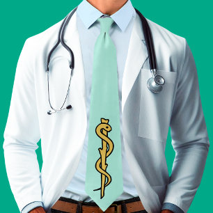 Stang van Asclepius Stropdas (Light Scrubs Green)