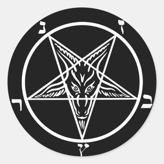 Stanique en métal noir Baphomet stickers (Devant)