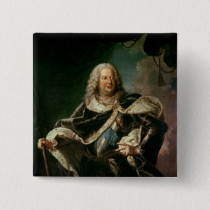 Stanislas Lesczinski King of Poland Vierkante Button 5,1 Cm