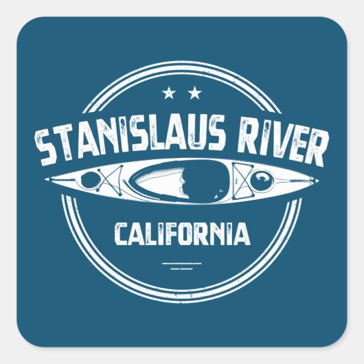 Stanislaus, Californië Kayaking Vierkante Sticker (Voorkant)