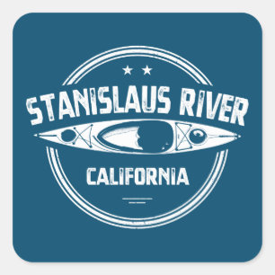 Stanislaus, Californië Kayaking Vierkante Sticker