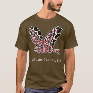 Stanislaus County Redailed Hawk Native American Bi T-shirt