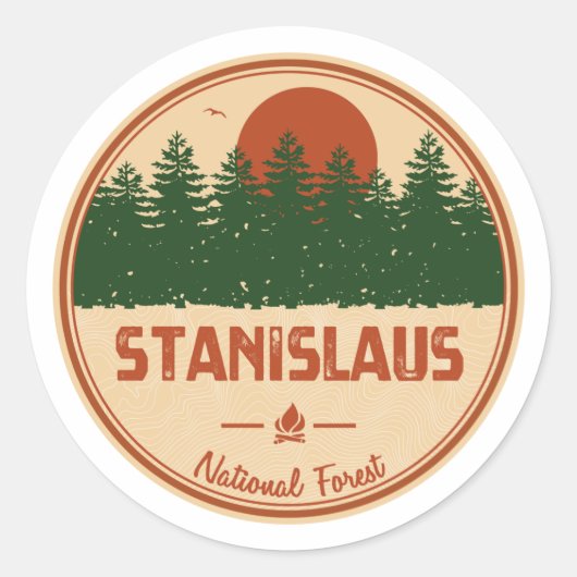 Stanislaus National Forest Ronde Sticker (Voorkant)