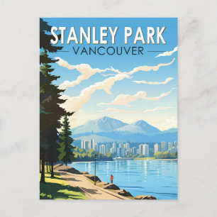 Stanley Park Vancouver Canada Travel Art Vintage Briefkaart