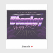 Stanley Prénom lila retro Sticker (Feuille)