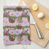 Stanley Sloth & amis serviette de thé pourpre (Quart Plié)