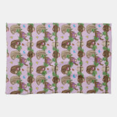 Stanley Sloth & amis serviette de thé pourpre (Horizontal)