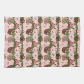 Stanley Sloth & amis serviette de thé rose (Horizontal)
