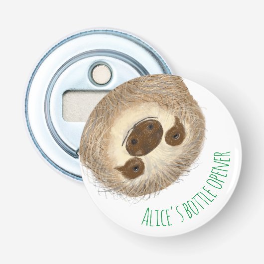 Stanley sloth-gepersonaliseerde flesopener button flesopener (Voorkant)