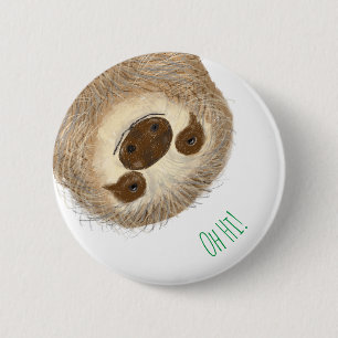 Stanley sloth gepersonaliseerde ronde badge button 5,7 cm