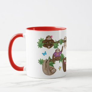 Stanley Sloth paars 'geniet van een luie cuppa'-mo Mok