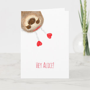 Stanley sloth personnifié carte Valentine