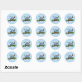 Stanley Sloth ronde blauwe stickers (Vel)