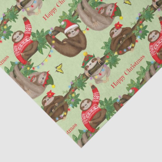 Stanley Sloth & vrienden kerstpapier Tissuepapier (Detail)