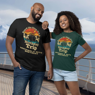 Stap aan boord van het schip Retro Birthday Cruise T-shirt