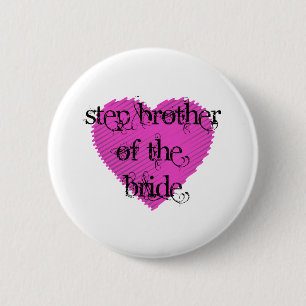 Stap Broer van de Bride Ronde Button 5,7 Cm