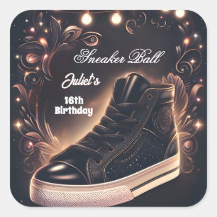 Stap Chic Schoen Meisje Sweet 16 Sneaker Bal Verja Vierkante Sticker