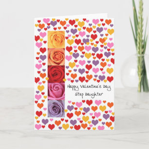 Stap Dochter gekleurde Valentijnsdag Feestdagen Kaart