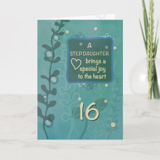 Stap Dochter Religieuze 16e Verjaardag Hand getrok Kaart (Voorkant)