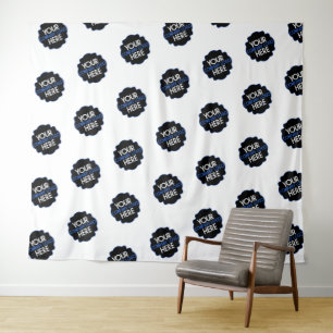 Stap en Herhaal Achtergrond Eigen Zakelijk Logo Wi Wandkleed