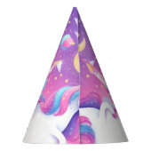 Stap girly schattig paarse roze eenhoorn 5e verjaa feesthoedjes (Achterkant)