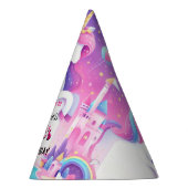 Stap girly schattig paarse roze eenhoorn 5e verjaa feesthoedjes (Rechts)