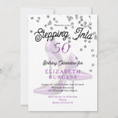 Stap in 50 vijftigste elegante verjaardag van glit kaart (Achterkant)