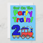 Stap in de feesttrein van 2 jaar oud kaart (Voorkant)
