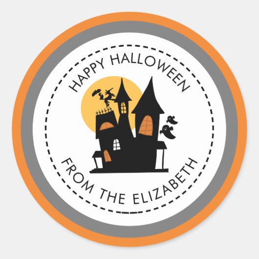 Stap in de Halloween Ronde Sticker (Voorkant)