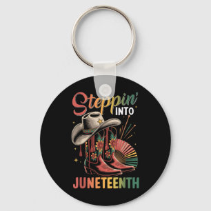 Stap in de Juneteenth Black History Cowgirl Boo Sleutelhanger
