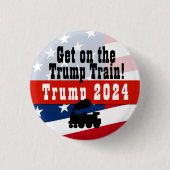Stap in de Trump Train Button Donald Trump 2024 (Voorkant)