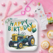 Stap in Gear Tractor 3rd Birthday Bash Papieren Bordje (Feest)