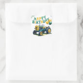 Stap in Gear Tractor 3rd Birthday Bash Vierkante Sticker (Tas)