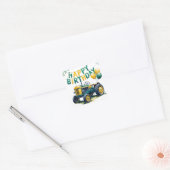 Stap in Gear Tractor 3rd Birthday Bash Vierkante Sticker (Envelop)