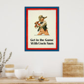 Stap in het spel met oom Sam ~ Wereldoorlog Poster (Keuken)