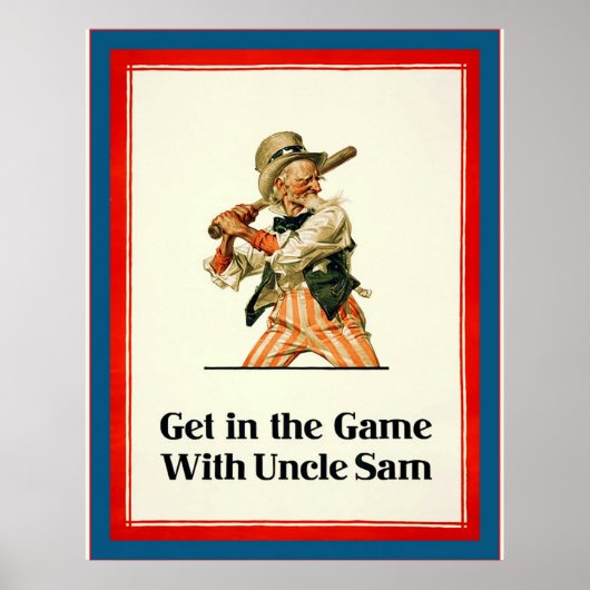 Stap in het spel met oom Sam ~ Wereldoorlog Poster (Voorkant)
