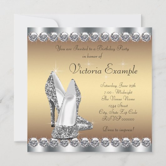 Stap in het verjaardagsfeestje kaart (Achterkant)