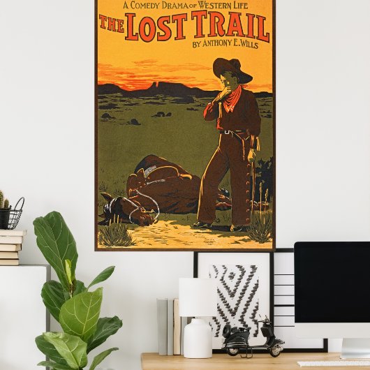 Stap in het Wilde Westen: 'The Lost Trail'  Poster (Thuiskantoor)