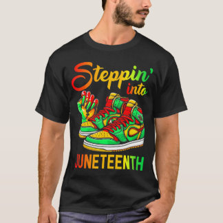 Stap in Junenth Afro Vrouw Zwart Meisjes Sneak T-shirt