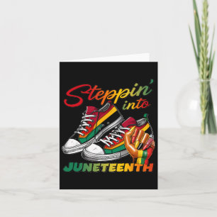 Stap in Juneteenth Afro Vrouw Zwart Meisjes Zon Kaart