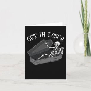 Stap in Loser Skelet in Coffin Halloween Fun Manne Kaart