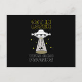 Stap in Loser We gaan Sci-Fi UFO onderzoeken Feestdagenkaart (Voorkant)