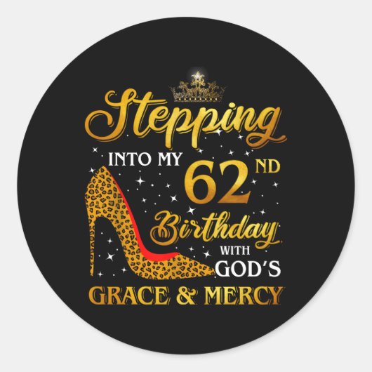 Stap in mijn 62e 62 ronde sticker (Voorkant)