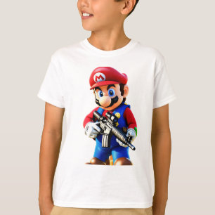 "Stap in Retro Coolness met onze White Mario Pri T-shirt