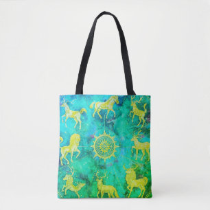 Stap in stijl met deze groen + goud draagtas