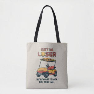 Stap In Verliezer Vintage Grappige Golfkar Golfend Draagtas