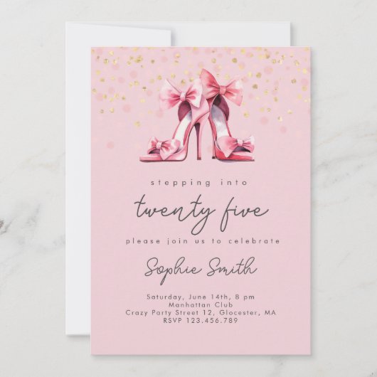 Stap in...vrouw verjaardagsfeestje waterverf kaart (Voorkant)